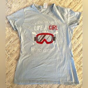 Ski like a girl women’s tee skier